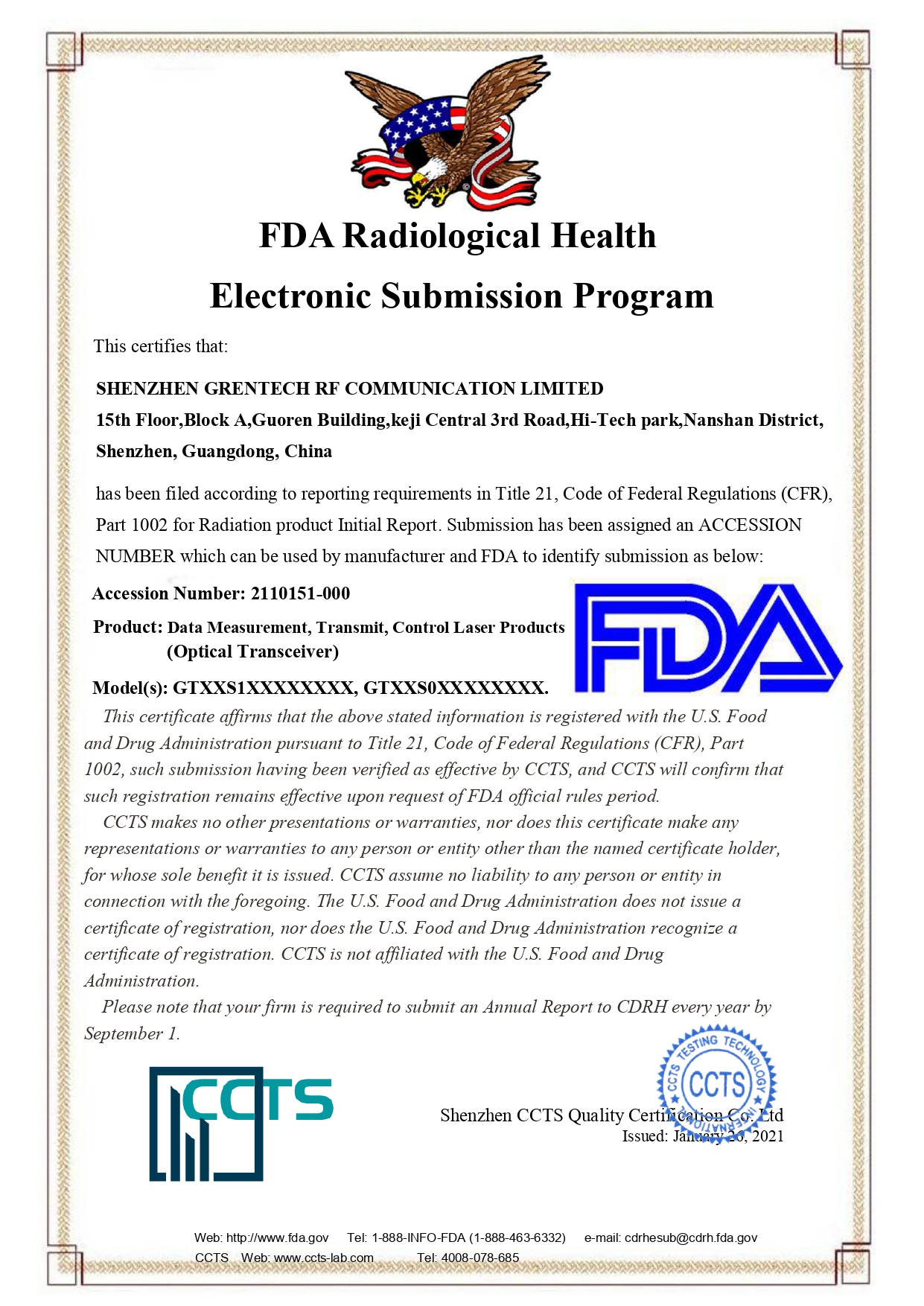 FDA Radiological HealthElectronic Submission Program